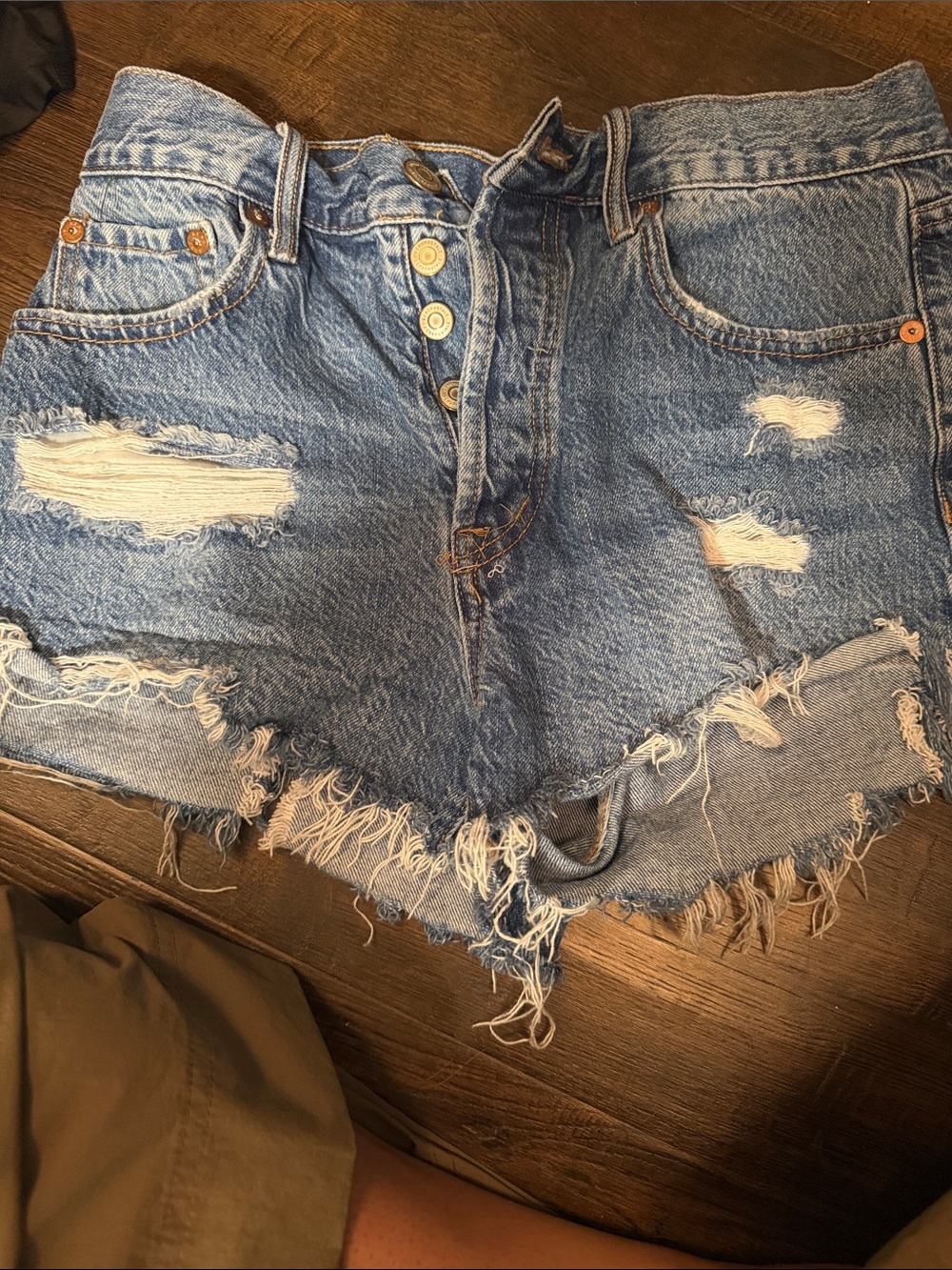 Aeropostale Light Blue Distressed Denim Shorts